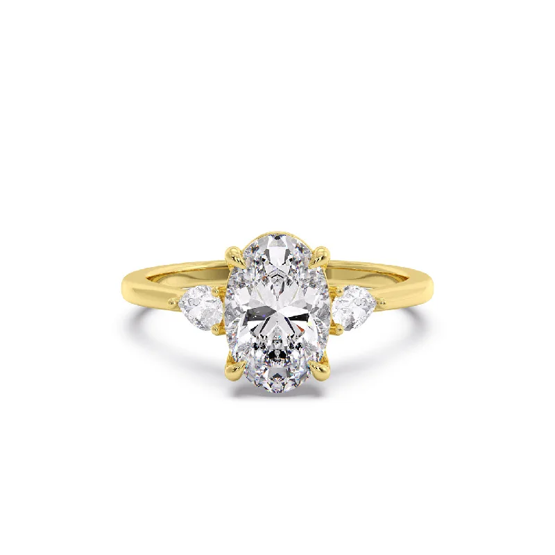 engagement rings with unique designs-Teresa Triad Engagement Ring