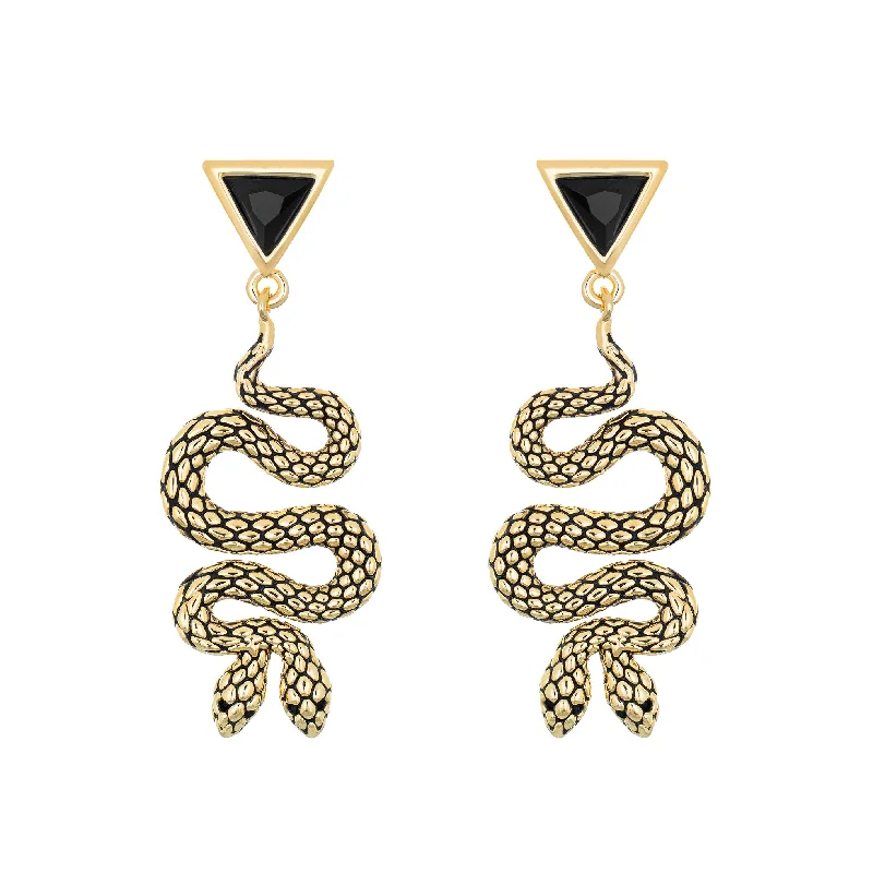 modern silver earrings for sleek and stylish looks -Twin Snake Earrings