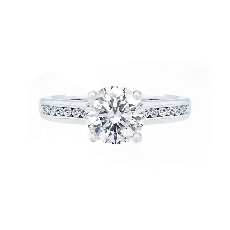 affordable promise rings for men-Classic Diamond Channel Engagement Ring