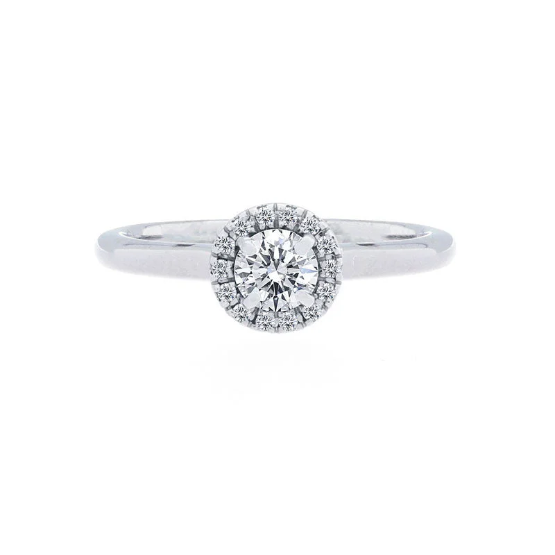 vintage engagement rings for men with diamonds-Forevermark Center of My Universe Round Halo Engagement Ring, 0.42 total carat