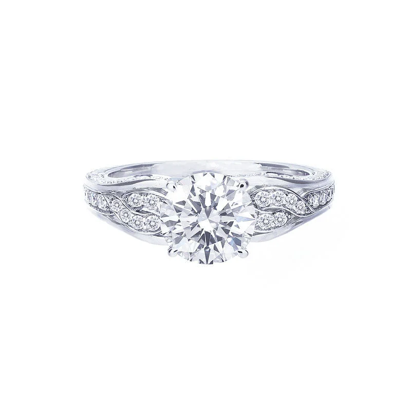 affordable rings with diamonds-Vintage Twisted Diamond Engagement Ring