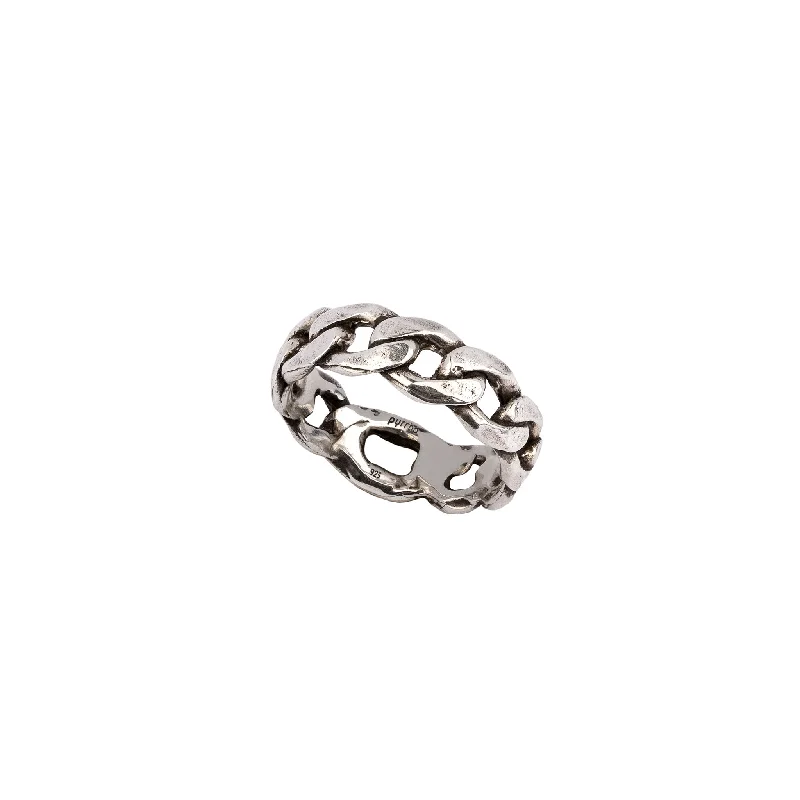 elegant wedding bands with diamonds-Wide Chain Band Ring