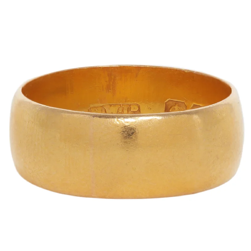 gold rings with colored gemstones-Wide Gold Shire Band