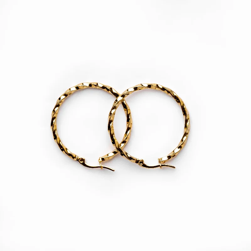 sparkling crystal studs for radiant appeal -Zuri Hoop Earrings - Gold