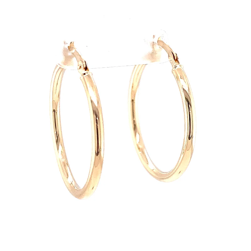 vintage-inspired stud earrings for retro charm -14 Karat Yellow Gold Hoops