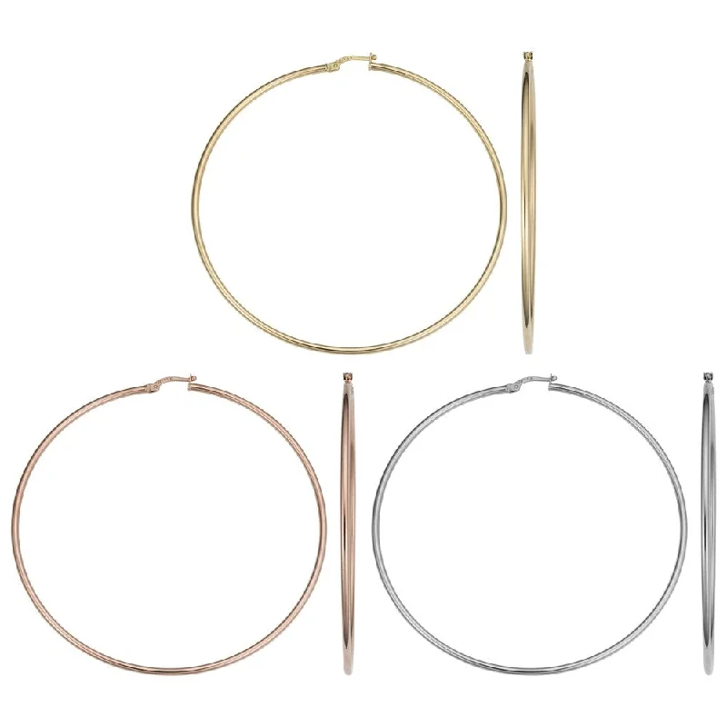 sparkling hoop earrings for a dazzling look -14k Gold 2x70mm Large Hoop Earrings (yellow gold, white gold or rose gold)