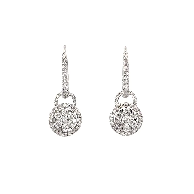 delicate crystal earrings for a touch of sparkle -18 Karat White Gold Diamond Drop Earrings