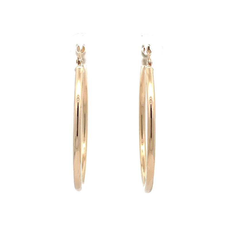 modern geometric earrings for contemporary style -2x35mm Round Tube Polished Hoop