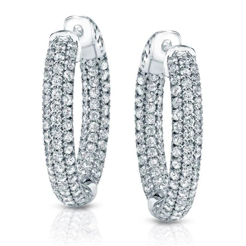 bold statement earrings for a fashion-forward look -Auriya 14k Gold 2 1/2ctw Medium Pave Diamond Hoop Earrings - 0.94-inch (J-K, I1-I2)