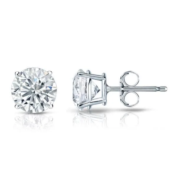 vintage-style drop earrings for timeless charm -Auriya 14k Gold GIA Certified 3.00 ct. TDW Round Diamond Stud Earrings