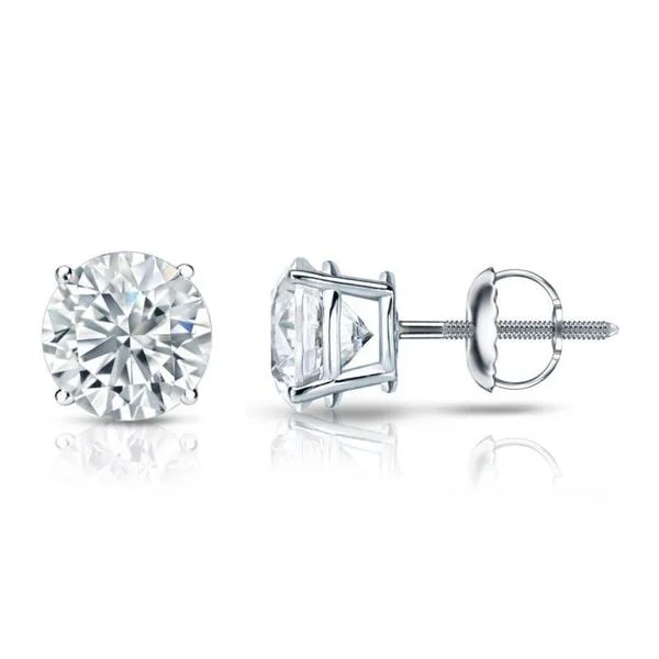 sparkling ear cuffs for a glamorous touch -Auriya 14k Gold GIA Certified 4.20 ct. TDW Round Diamond Stud Earrings