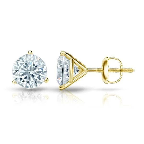 bold hoop earrings for everyday fashion -Auriya 18k Gold GIA Certified 4.50 carat TDW 3-Prong Martini Round Diamond Stud Earrings