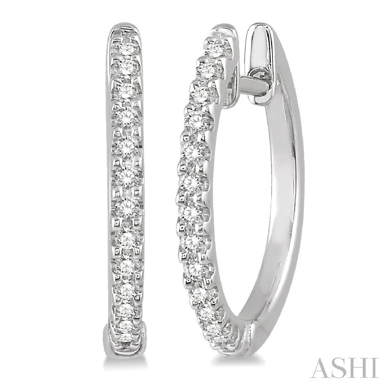 sparkling cubic zirconia earrings for added glamour -Diamond Hoops