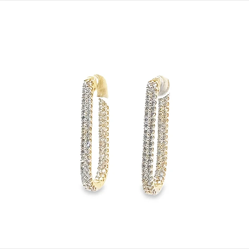 large dangle earrings for statement outfits -Diamond Hoops