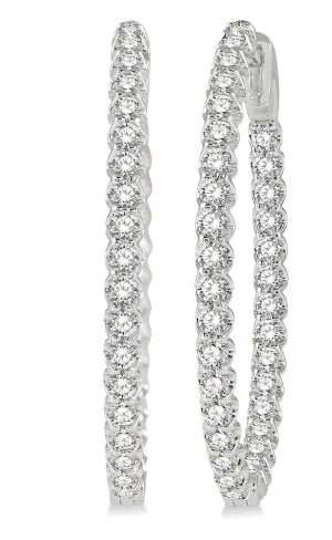 elegant pearl earrings for a sophisticated finish -Diamonds Hoops