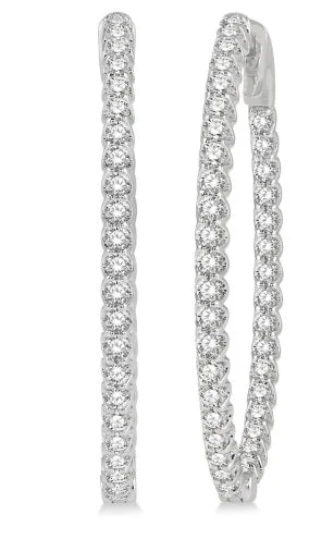 vintage crystal earrings for retro sophistication -Diamonds Hoops