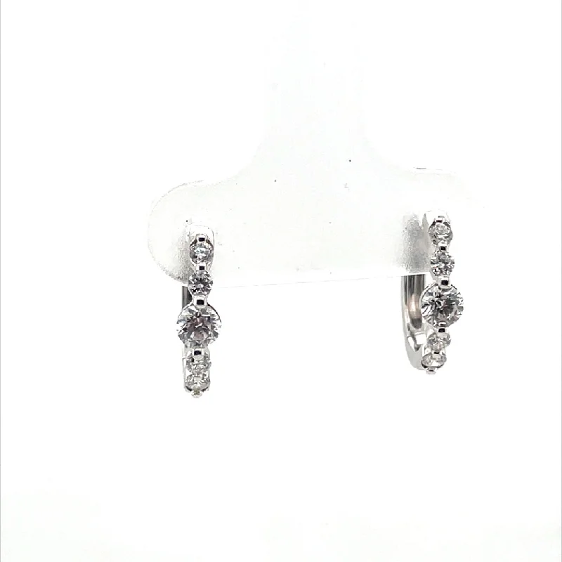 sparkling gemstone drop earrings for evening events -Diamonds Huggies