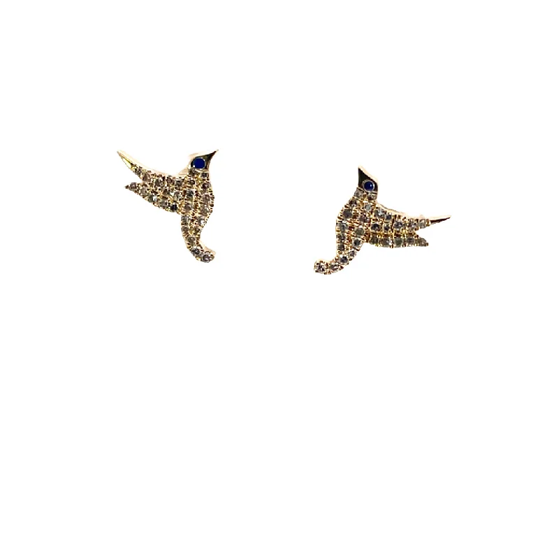 gold leaf earrings for nature-inspired beauty -Diamonds Studs