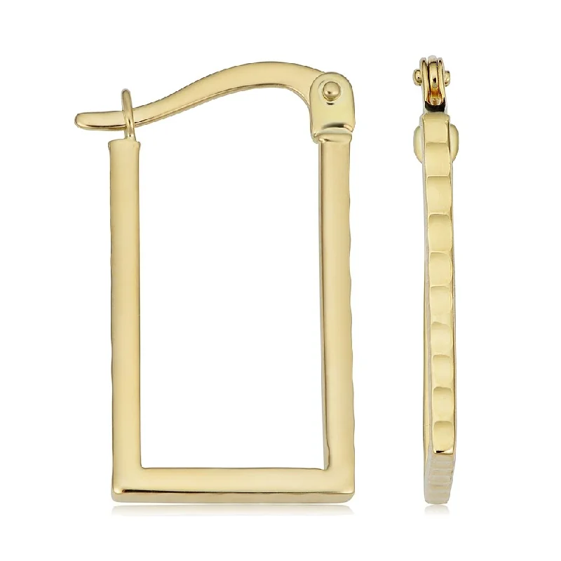 glamorous gold earrings for evening chic -Fremada 14k Yellow Gold Rectangular Hoop Earrings