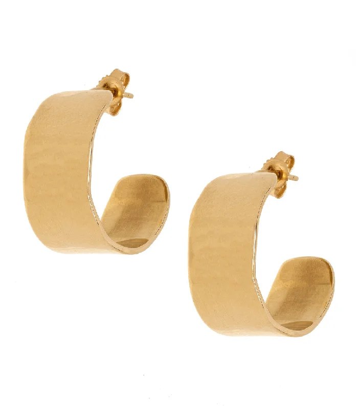 gold stud earrings for sophisticated charm -Wide Torn Paper Hoops