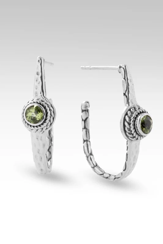 fun geometric ear cuffs for modern fashion -Grace Alone Hoops™ in Peridot