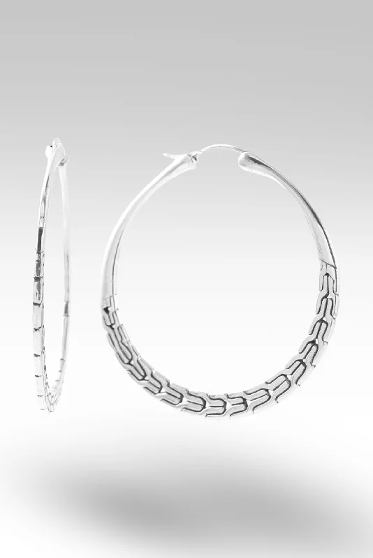 chic gemstone drop earrings for elegant occasions -Iron Courage Hoops™ in Chainlink