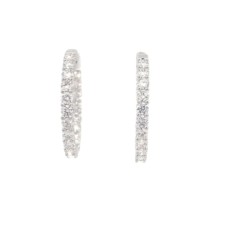 geometric drop earrings for modern appeal -Lab Grown Diamonds Hoops