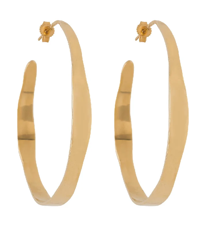 sparkling diamond drop earrings for glamorous wear -Large Torn Paper Hoops