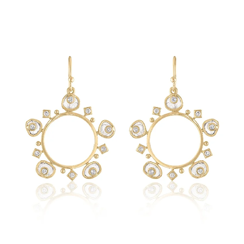 bold geometric earrings for artistic fashion -LIORA DIAMOND SLICE HOOP EARRINGS