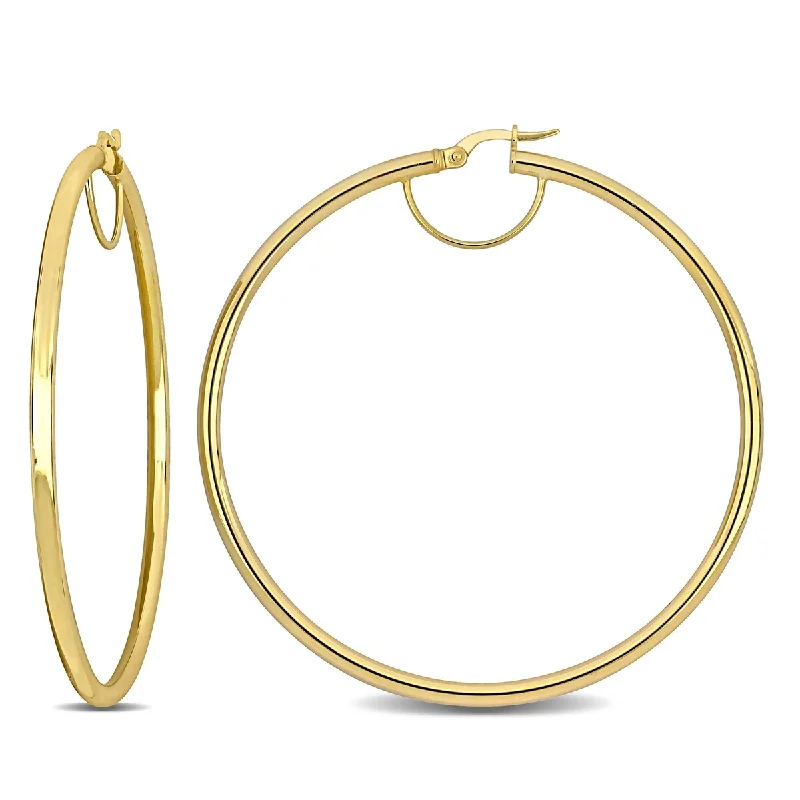 bold flower earrings for bright, colorful looks -Miadora 60mm Hoop Earrings in 14k Yellow Gold (2.5mm Wide)