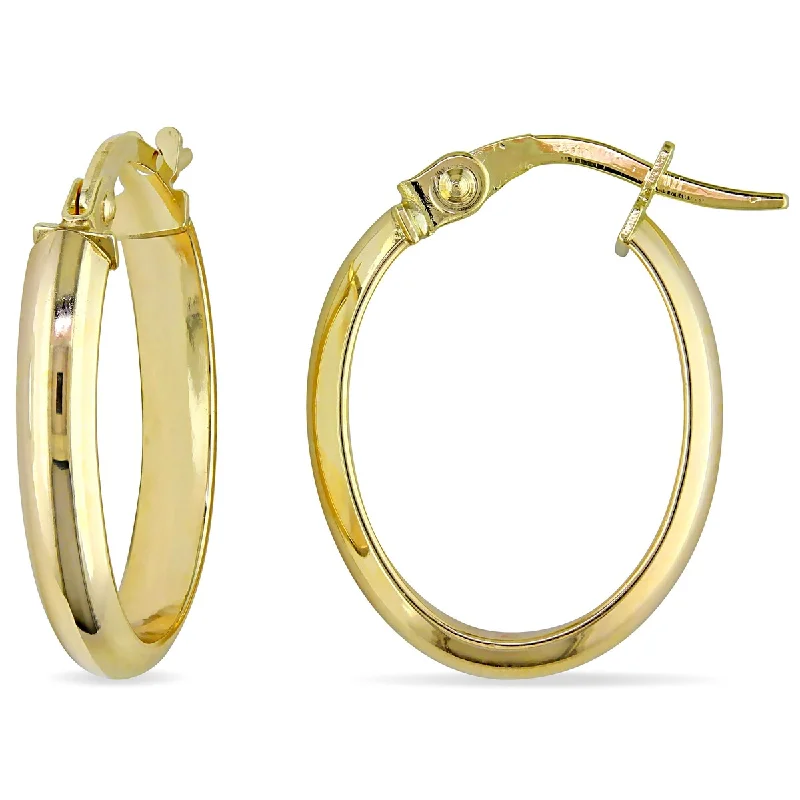 large statement hoop earrings for bold fashion -Miadora Hoop Earrings in 10k Polished Yellow Gold