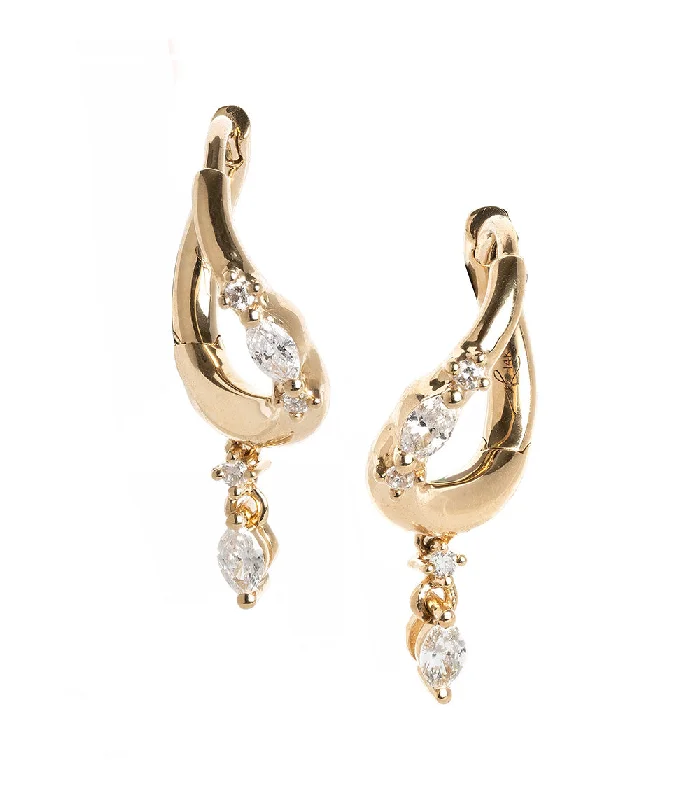 vintage-inspired earrings for retro glamour -Small Melt Hoops