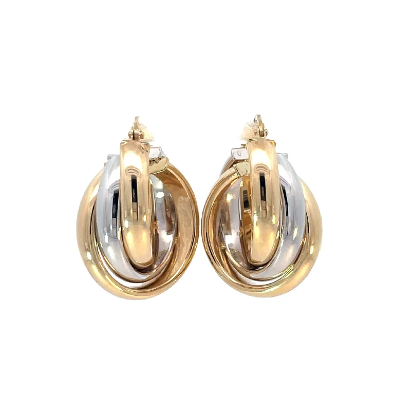 artistic resin earrings for bold accessories -Two Tone Love Knot Hoops