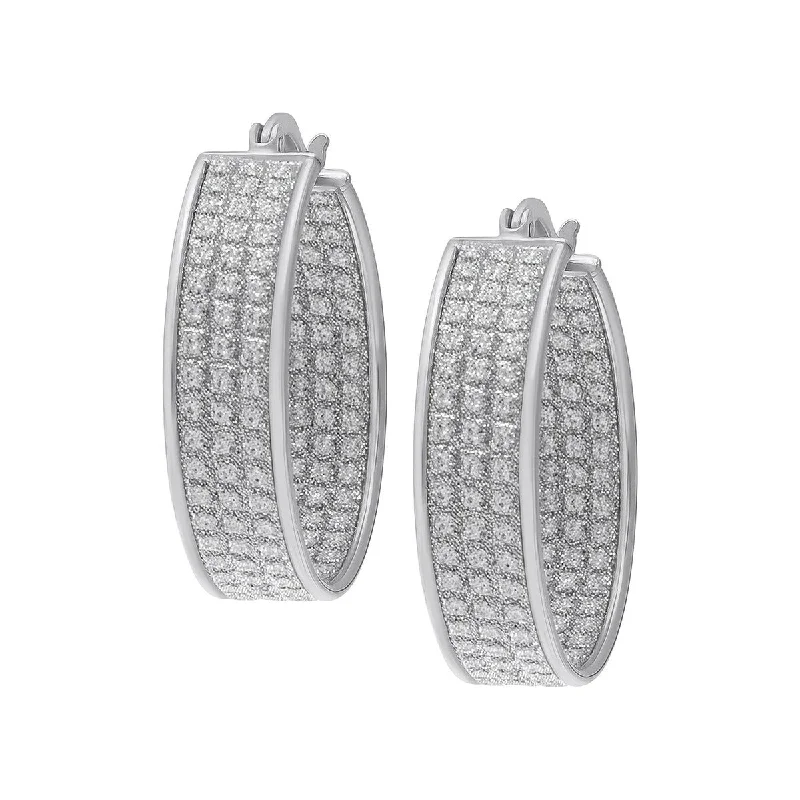 luxury diamond hoop earrings for dazzling beauty -Victoria Townsend .925 Sterling Silver Shiny Hoop Earrings