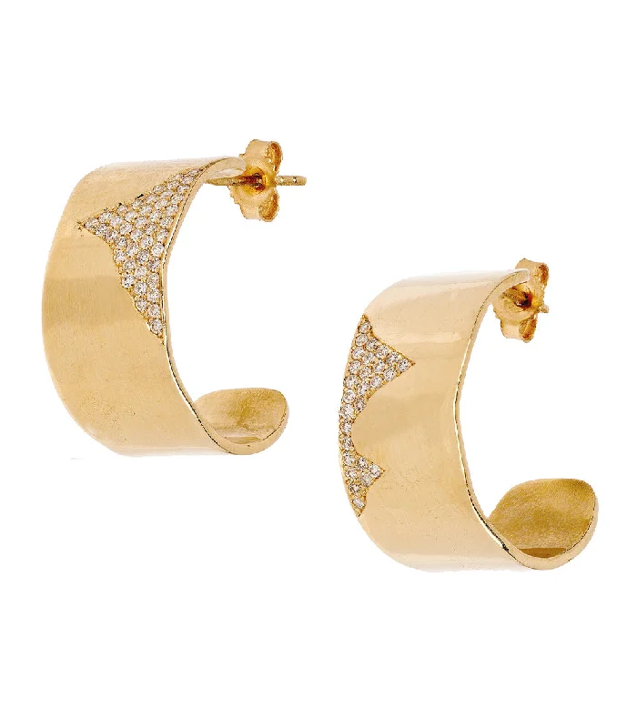 oversized statement earrings for bold style -Wide Torn Paper Hoops