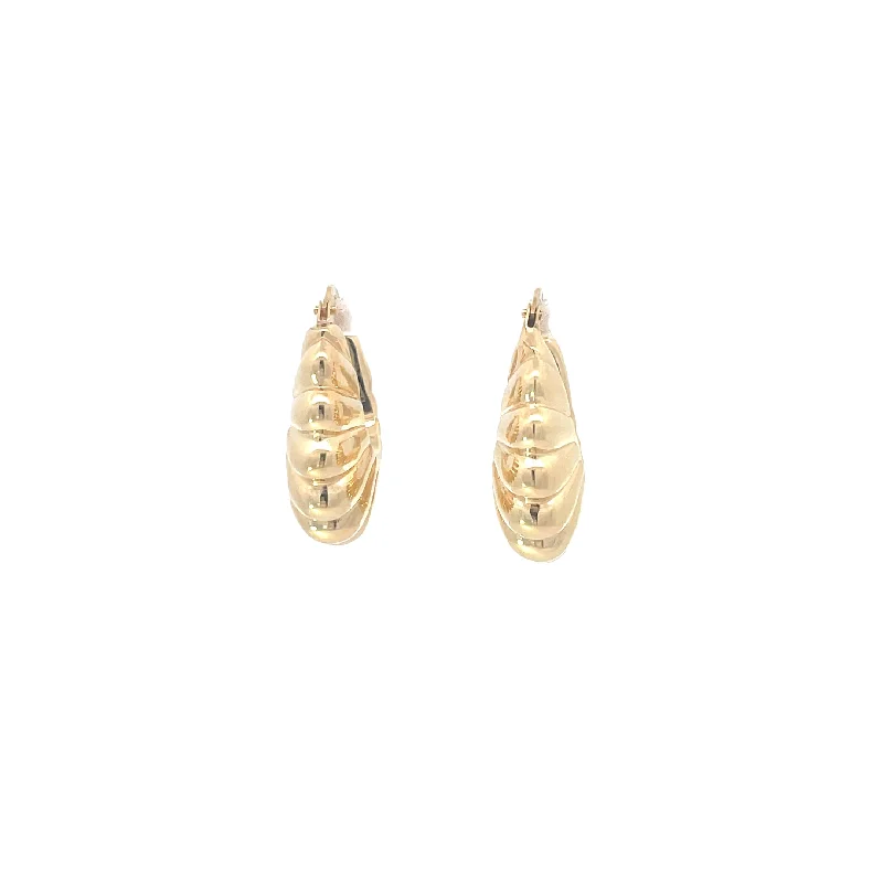 lightweight resin earrings for comfort and style -Yellow Gold Round Shrimp Hoops