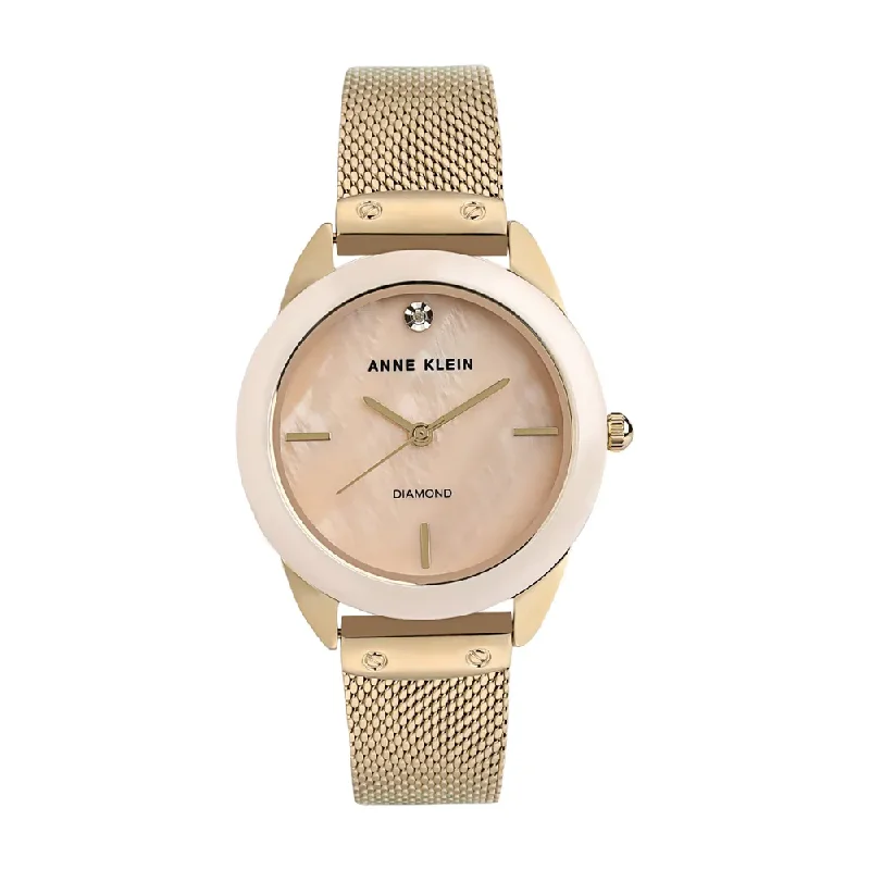 stylish watches with rubber bands for casual wear -Anne Klein AK3258LPGB Analog Watch For Women