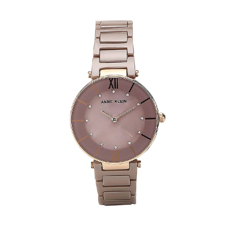 men’s watches with oversized leather straps -Anne Klein Analog Pink Dial Women's Watch - AK3266MVRG