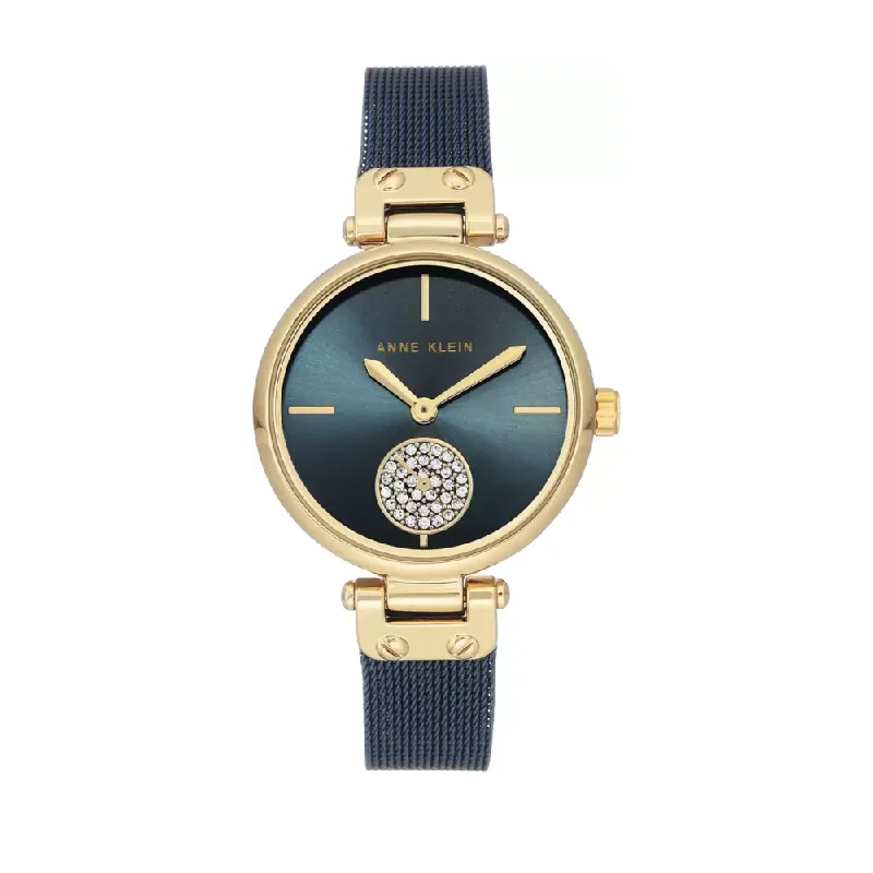 fashion watches with colorful straps for women -Anne Klein NBAK3001GPBL Analog Watch For Women