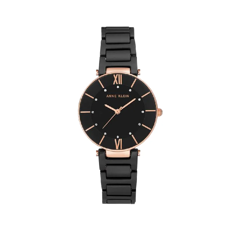 stylish women’s watches with unique dial designs -Anne Klein NCAK3266BKRG Analog Watch For Women