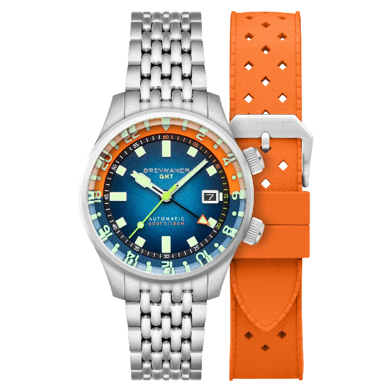 sports watches for men with GPS and heart rate monitor -Orange Blue