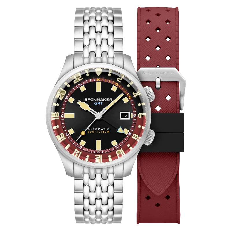 waterproof watches for women with metal bands -Sombre Red