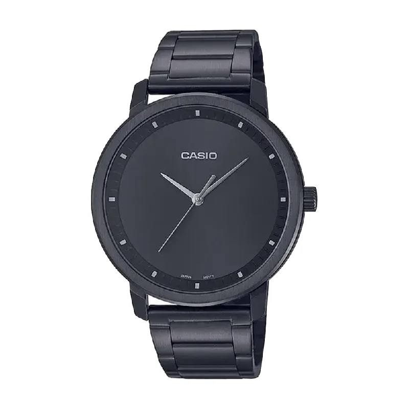 best quartz watches with classic designs for men -Casio Womens Black Dial Stainless Steel Analogue Watch - A1938