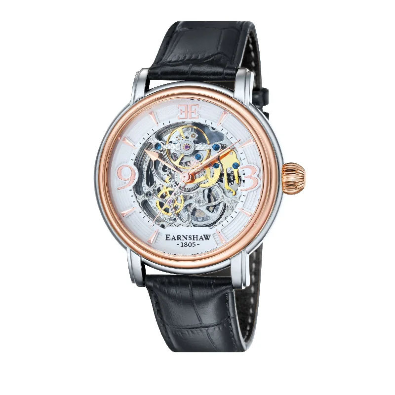 luxury watches with leather straps and elegant dials -Earnshaw ES-8011-06 Longcase Automatic Skeleton