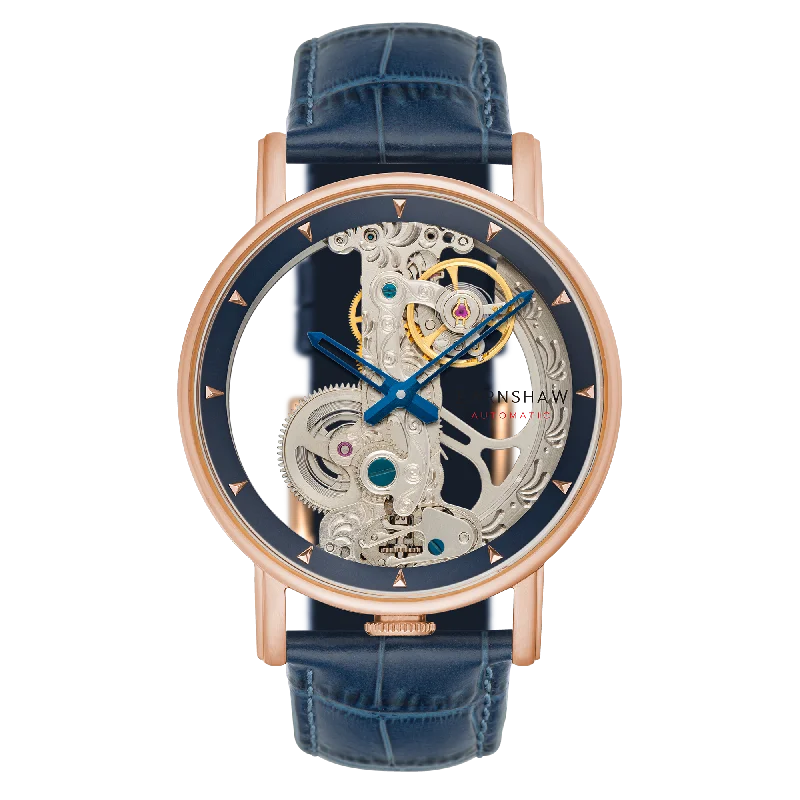 women’s watches with classic elegance and metal bands -Earnshaw Blue Rose Gold