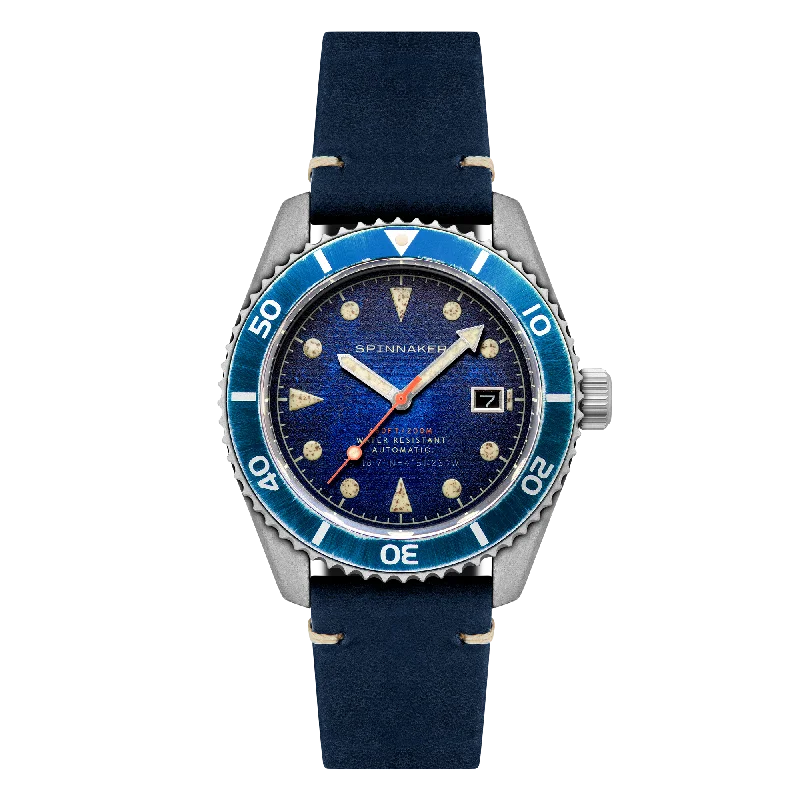 vintage-inspired watches with leather straps for men -Oxidized Blue