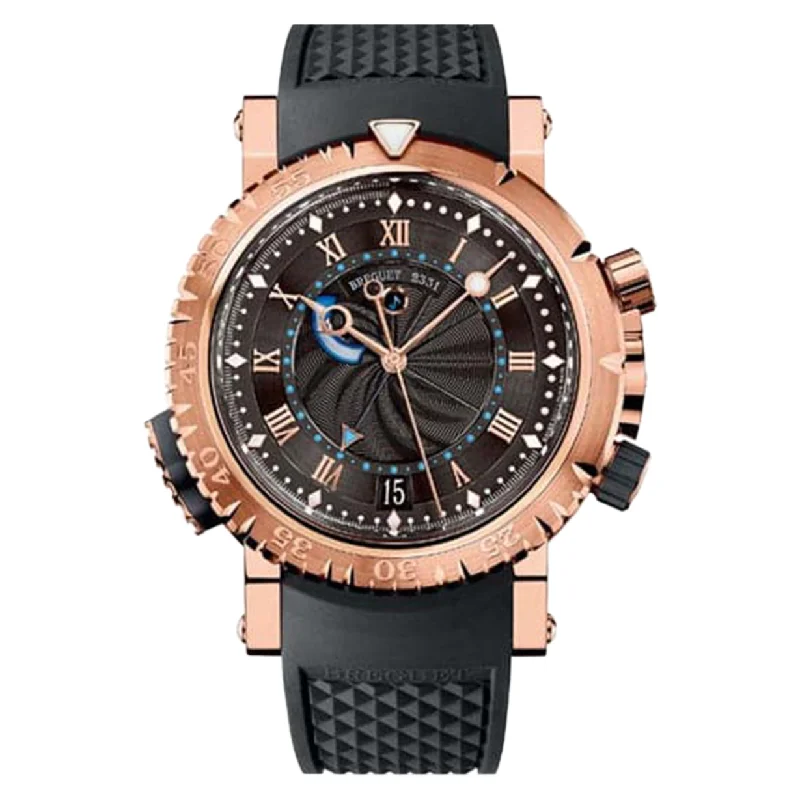 watches for women with sophisticated metal straps -Breguet Marine Black Dial Men 45 mm