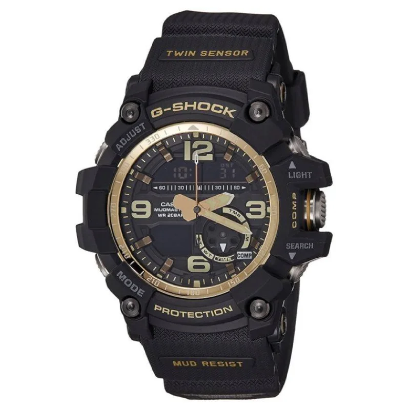 digital sport watches with fitness tracking for men -Casio G-Shock Black & Gold Dial Men 52.2mm