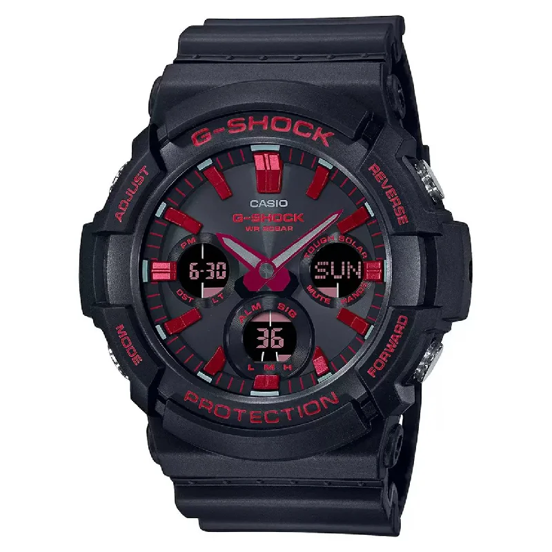 classic luxury watches for men with leather bands -Casio G-Shock Black & Red Dial Men 52.5mm