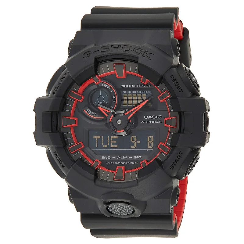 classic quartz watches for men with clean design -Casio G-Shock Black & Red Dial Men 53.4mm